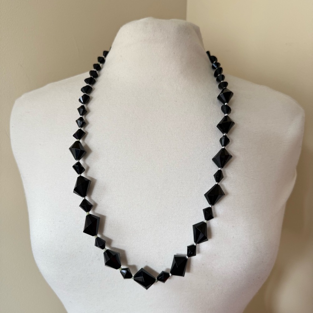 1960s Trafari‎ Jet Black Necklace